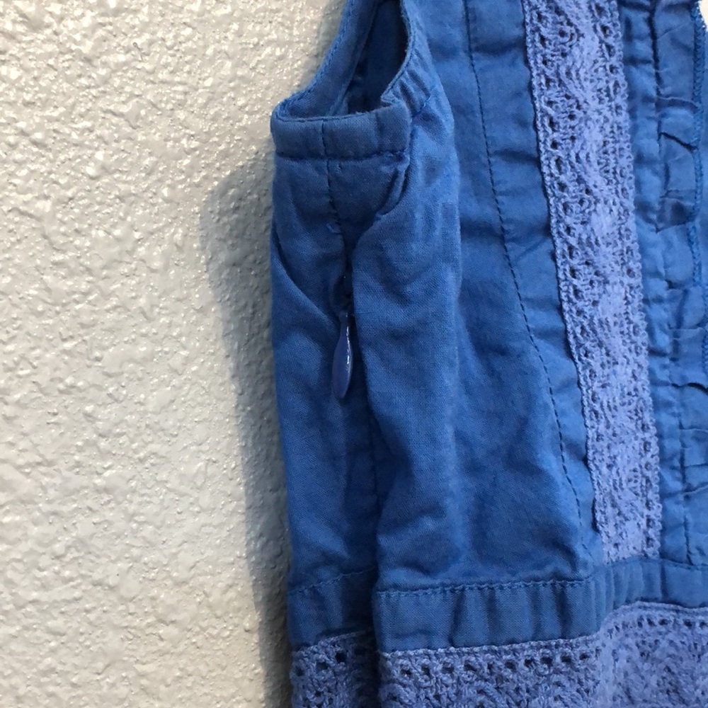 Maeve dress Women's size Small S blue sundress Made in India EUC lace pleat EUC - Picture 11 of 12